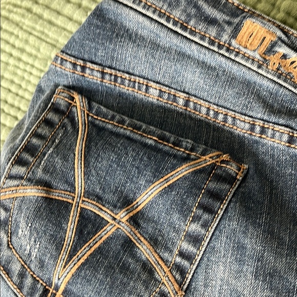 Blue Denim Jeans with Contrast Stitching KUT Katie slim Boyfriend Plus 18w - Picture 5 of 6